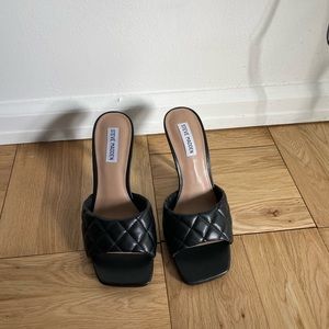Steve Madden Black Heeled Mules